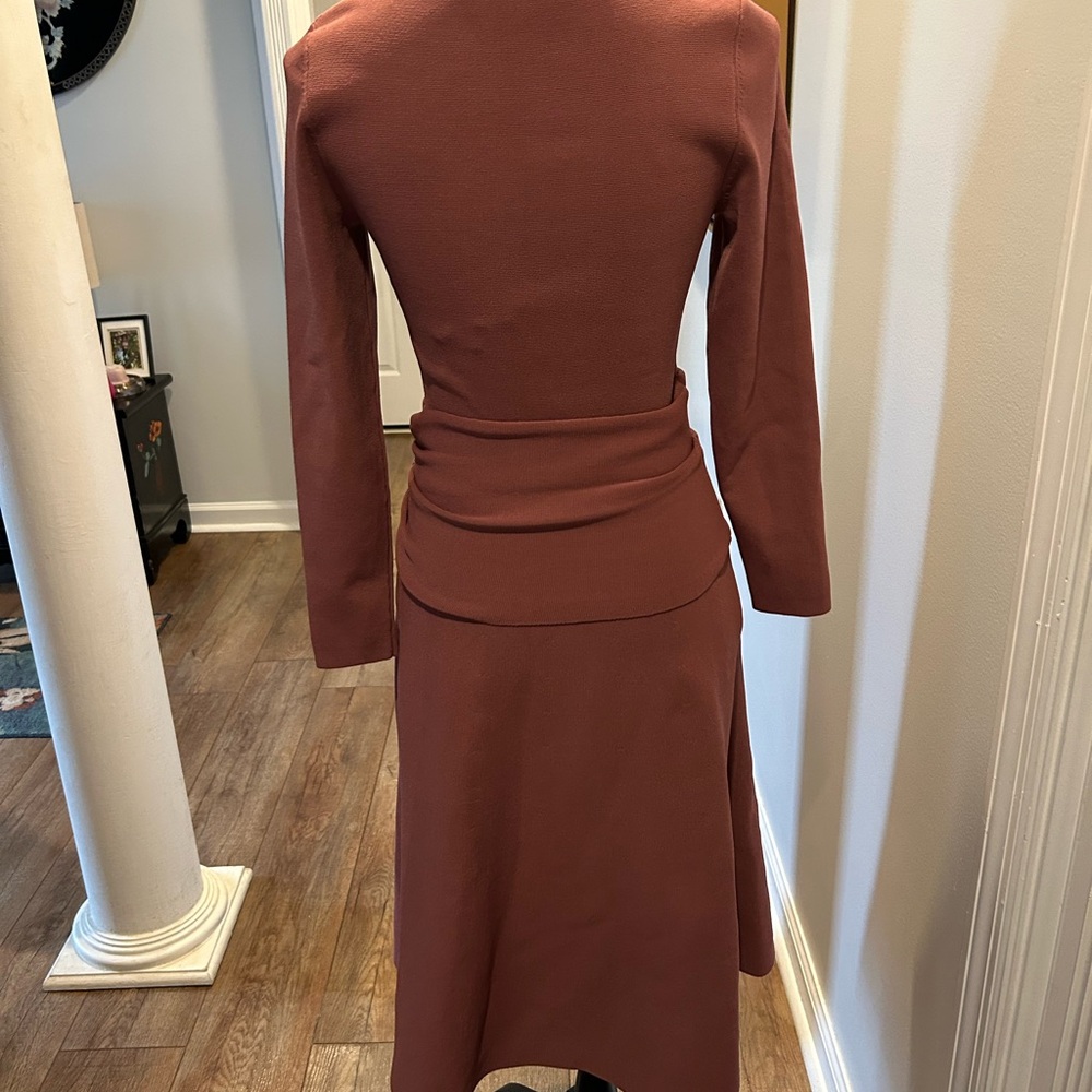 Elegant Long Sleeve Mauve Dress - Picture 2 of 3